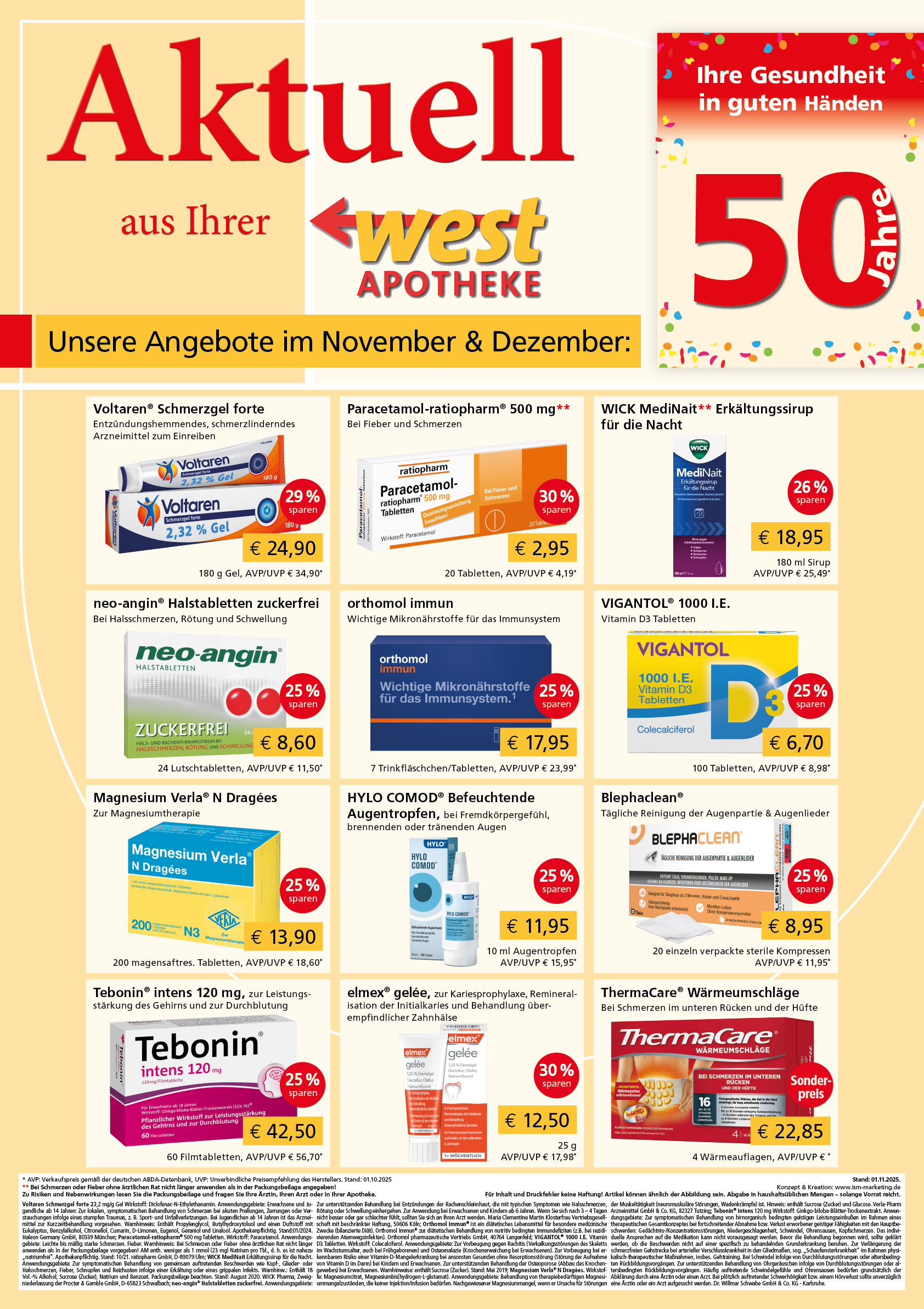 November-Dezember-Angebote der West-Apotheke